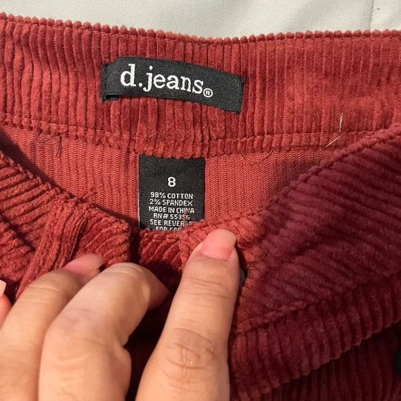 d. jeans Burgundy Button-Front Midi Skirt - Picture 4 of 5